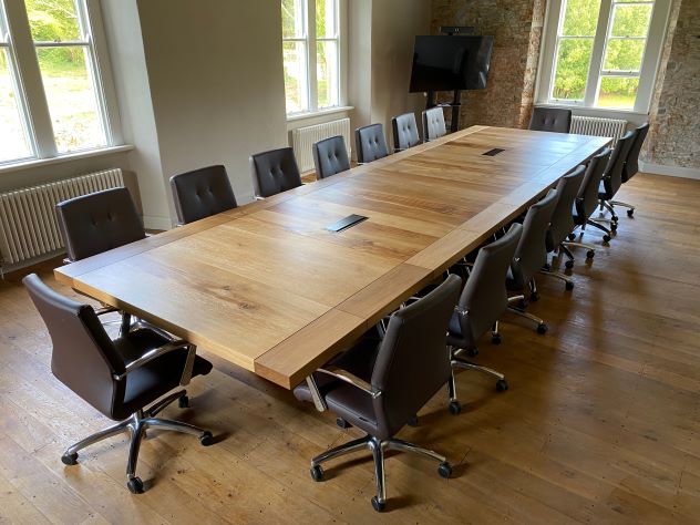 The completed conference table in Johnstown Castle